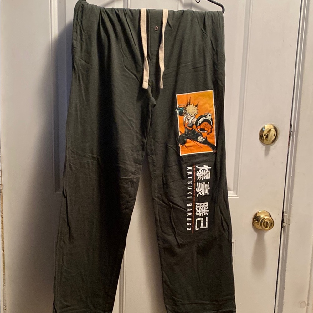 Anime Graphic Men's Pants - Black